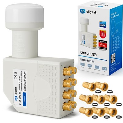 Octo LNB 8 fach UHD Digital Full HDTV 8 Teilnehmer Wetterschutz 4K LNC LMB Okto