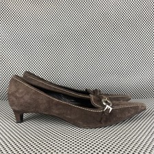 Prada Heels Womens Size 40 Brown Leather Pointed Toe Formal Made in Italy