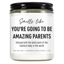 Cute Candle, New Parents Gifts for Couples, New Mom  Dad - Funny White
