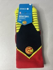 Stance NBA Fusion Logo Crew 559 Atlanta Hawks Black Socks Small 3-5.5