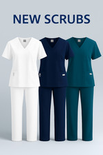 Unisex Scrub Set  VNeck Top  Straight Pants with Pockets Nurse Medical Uniform