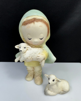 Precious Moments Nativity Duncan Mold Ceramic Christmas Figurine Shepherd Sheep