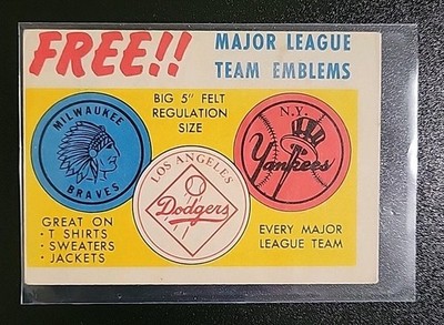 1958 Topps Felt Team Emblems Insert - Rare Promo Card in Nice Condition