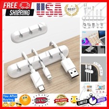 Cord Organizer for Desk, White Cable Organizer Cable Clips 2 Pack