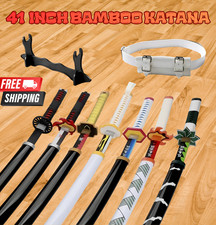 All Demon Slayer Bamboo Katana Sword, Belt, Holder Cosplay Prop Decor Roleplay