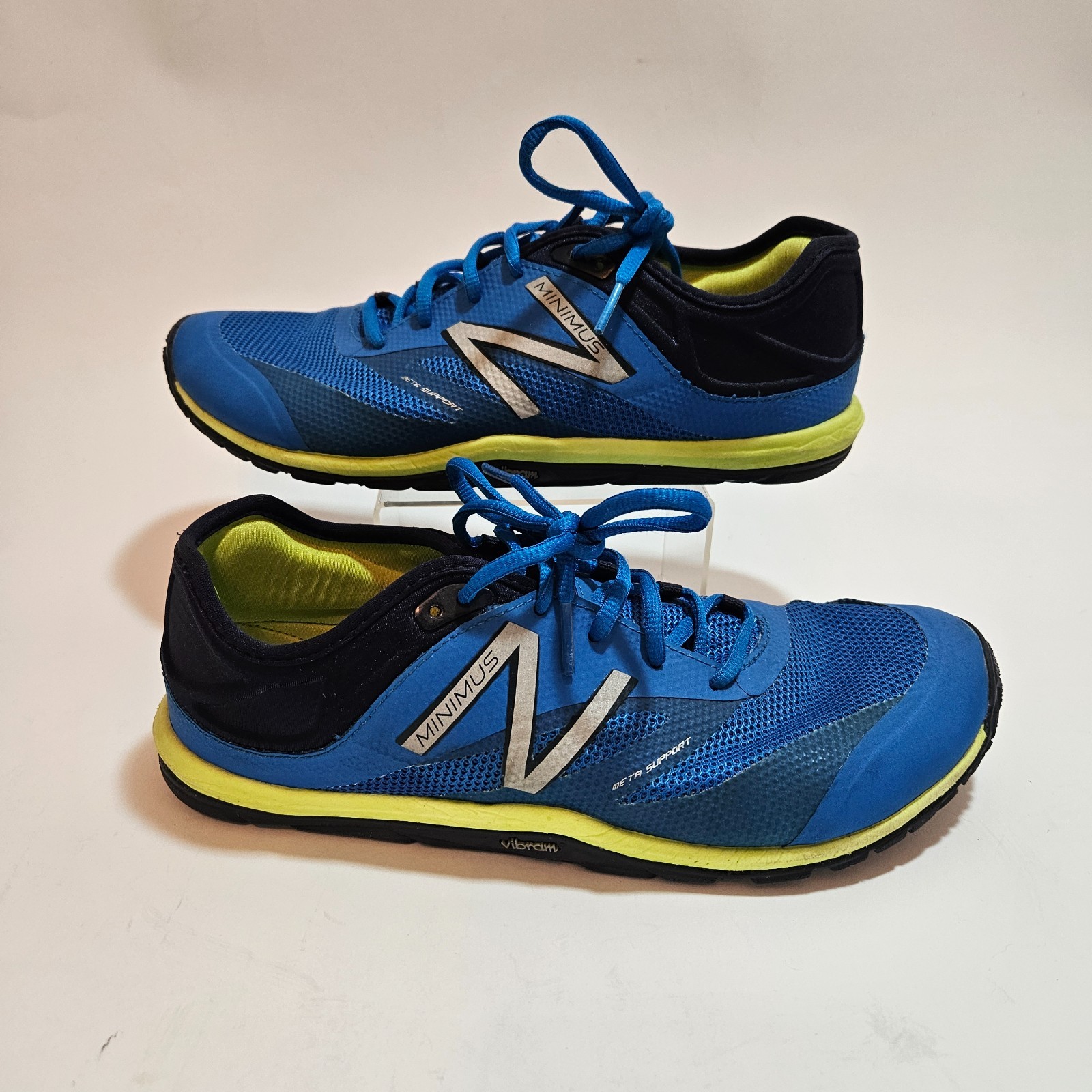 SAOLA Scarpe New Balance Minimus Trail MT uomo taglia 8 piedi nudi suola Vibram blu giallo
