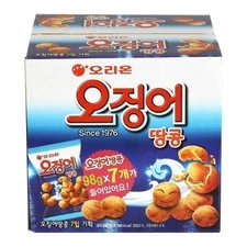 Korean Orion Peanut & Squid Ball Value Pack 1 Box (98g X 7ea) 오징어 땅콩 Snack