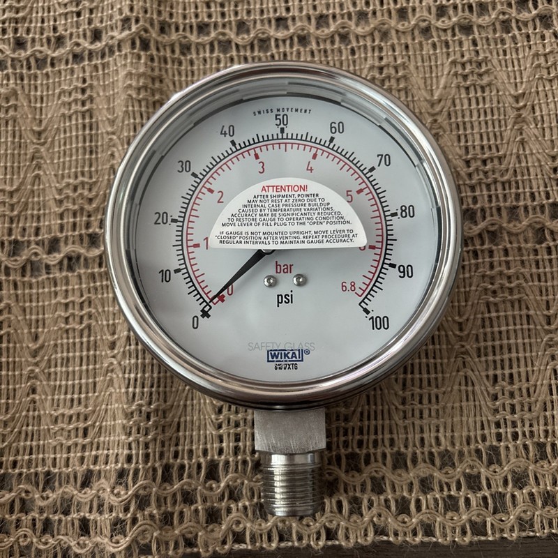 WIKA Type 232.54 4" 100 PSI 1/2" NPT Pressure Gauge 9734729