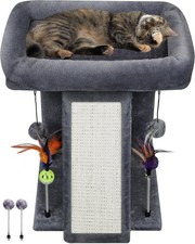 Small Cat Tree with Scratching Post Board Perch Scratcher for Indoor Cats