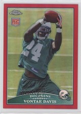 2009 Topps Chrome Red Refractor 17/25 Vontae Davis #TC218 w6g