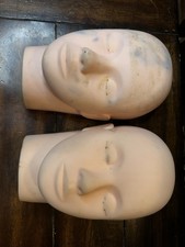2 Lash Mannequin Head, Practice Training Head, Make Up and Lash Extension Rubber