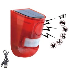Solar Sound  Light Alarm Outdoor Motion Sensor, 6LEDs Flash Warning Security...