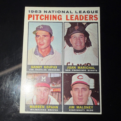 Topps Sandy Koufax Juan Marichal #3 NL Pitching Leaders MLB Baseball 1963
