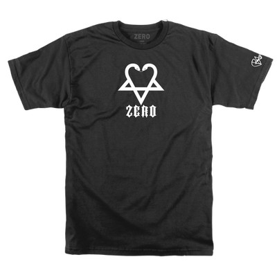 Bam Margera x ZERO Skateboards Snake-A-Gram Heart Black T-Shirt