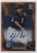 2016 Bowman Chrome Prospects Orange Refractor 2/25 Tyler Alexander Auto 7rd