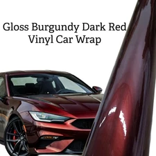 Glossy Polar Burgundy Dark Red Vinyl Car Wrap Auto Film Sticker Decal Roll