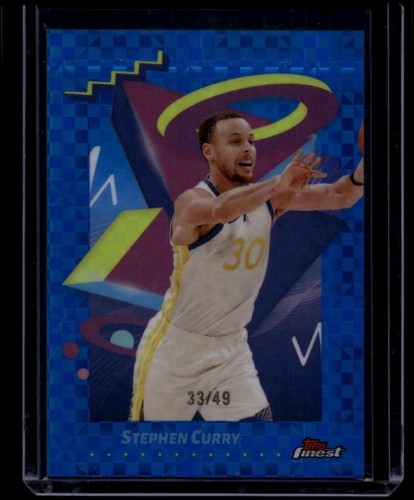 2024-25 Topps Finest Basketball Stephen Curry #290 Blue X-Fractor /49