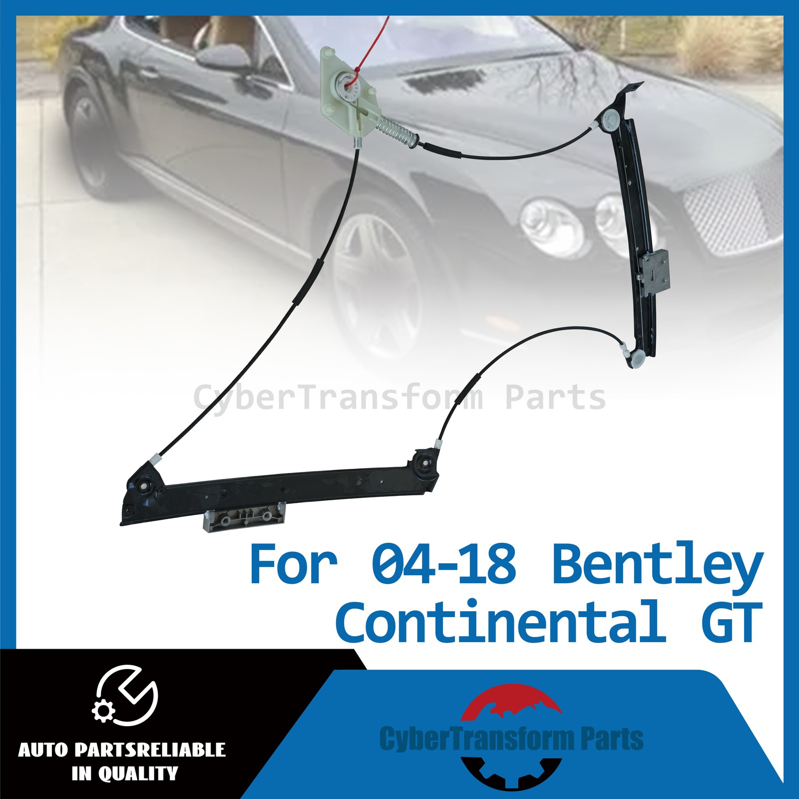Fits 04-18 Bentley Continental GT Coupe 3W0837401J Front Left Window Regulator