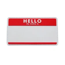 Hello My Name Is Blank Name Tag Patch (PVC Rubber 3.5 X 2.0 MT17)