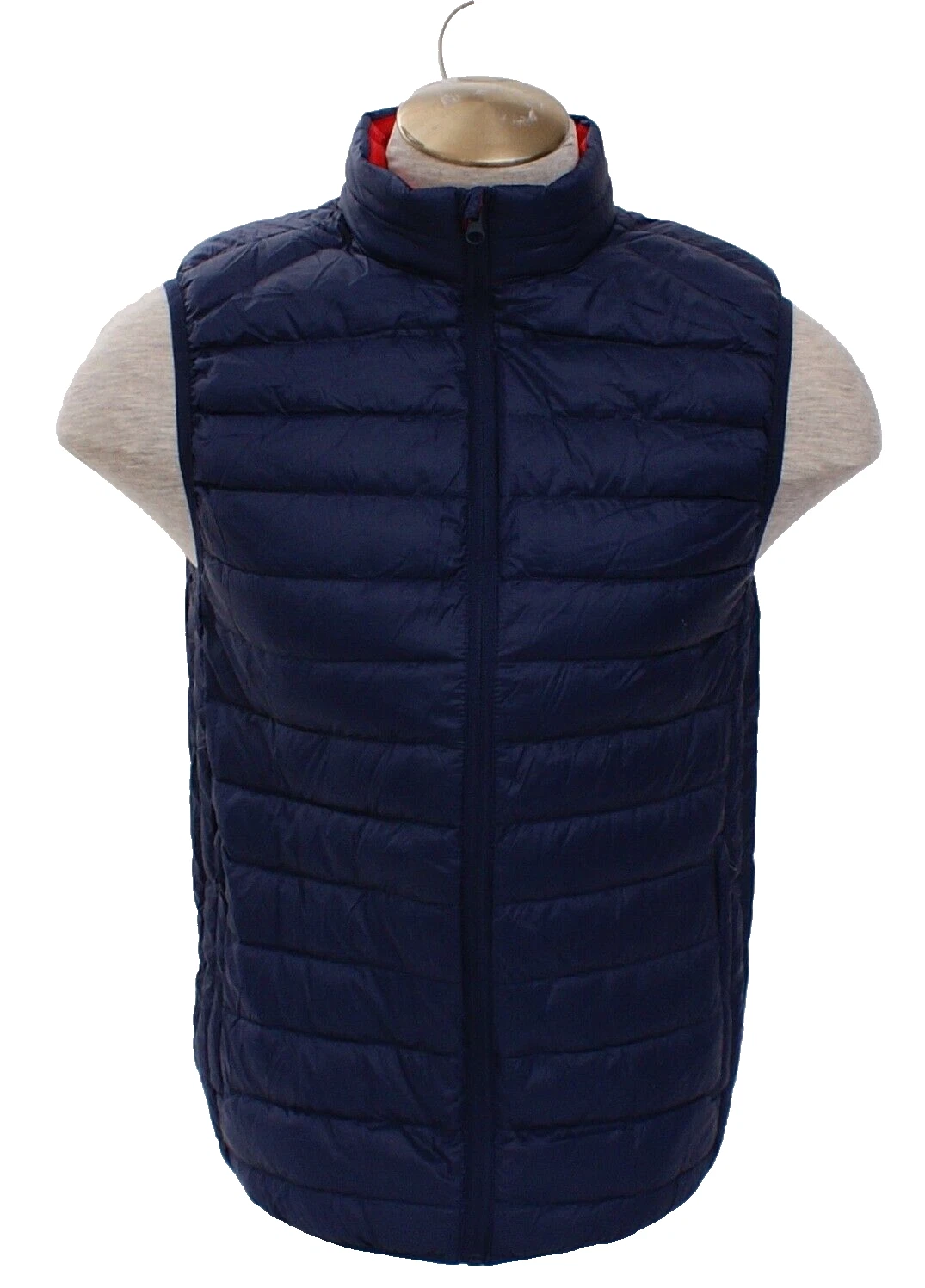 SKYR Men's M Dark Blue Down Insulated Full Zip Puffer Vest Lightweight