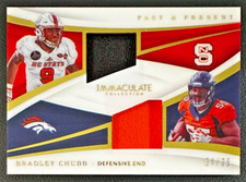 BRADLEY CHUBB 2018 Immaculate Collection Past & Present Dual Jersey Patch 04/25