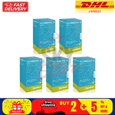 5 X FLUIMUCIL A 600mg Effervescent Tablet 10s Clear Phlegm DHL EXPRESS