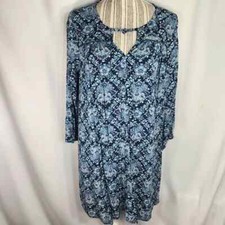 American Eagle Blue Floral Long Sleeve BOHO Dress Size Medium