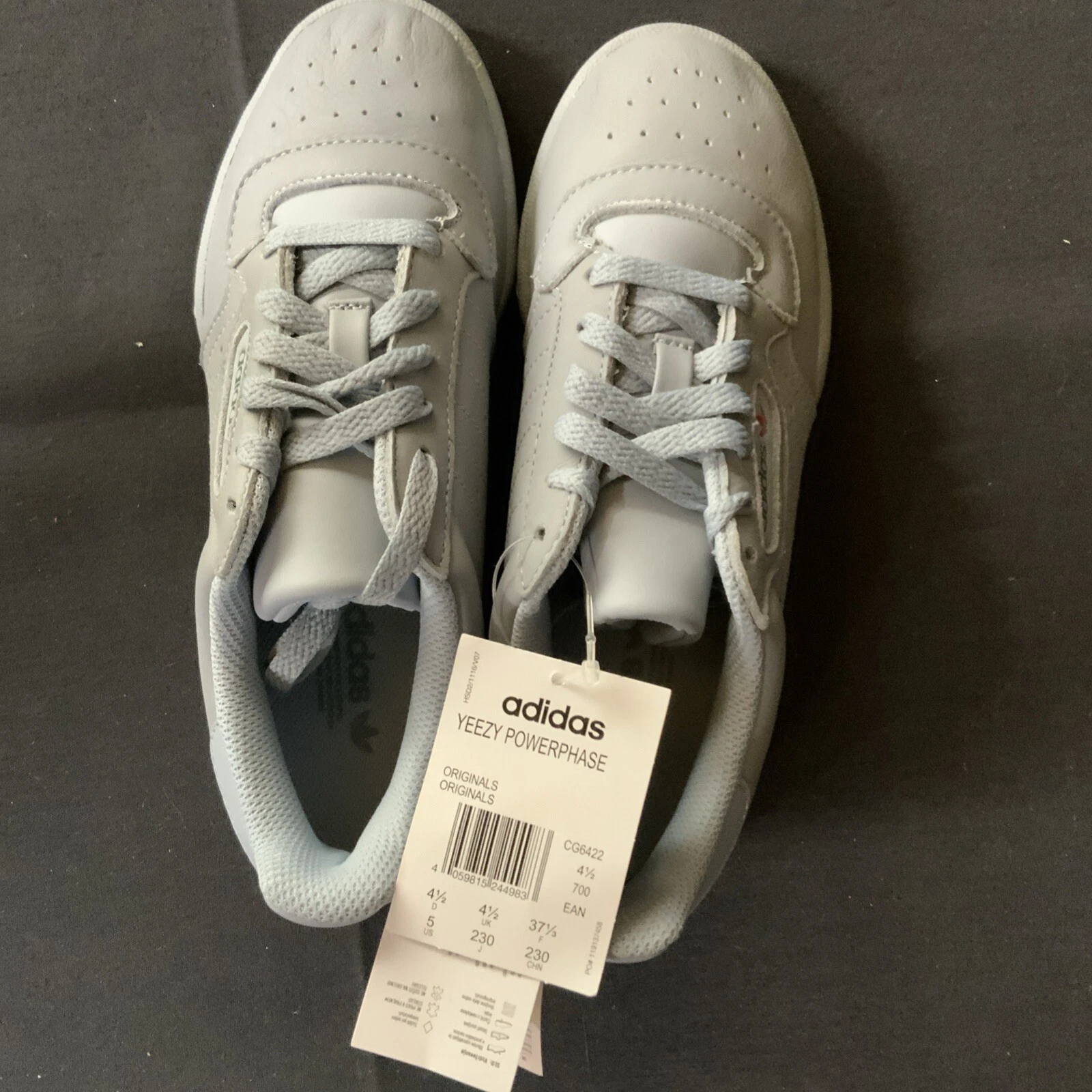 Scarpe Adidas Uomo Yeezy Powerphase Calabasas Grigio Taglia 5 CG6422 Moda