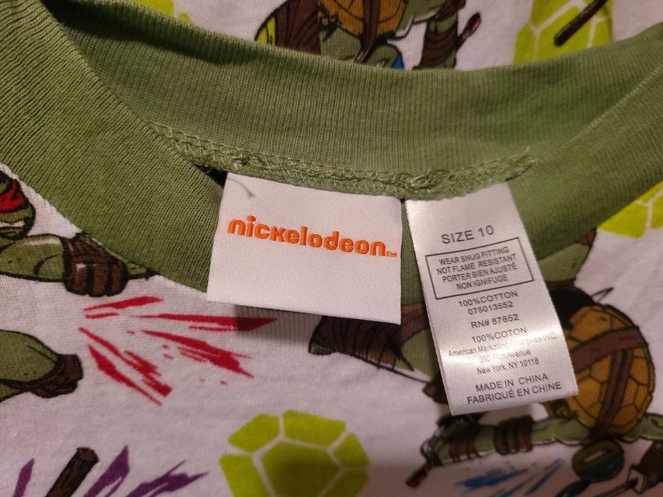 Juego de pijama Nickelodeon para niño, talla 10, Teenage Mutant Ninja Turtles. Algodón nuevo con etiquetas Foto 2 de 4