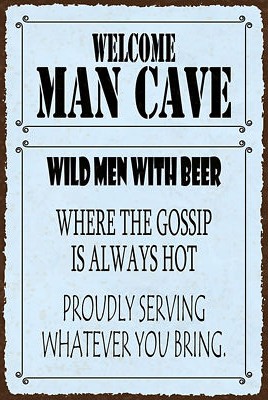 Holzschild 18x12 welcome man cave wild men with Beer Wand Deko Bar Kneipe Sammle