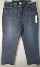 Ava  Viv High Rise 90s Jeans Women Size 22 Straight Pants Black Wash NEW