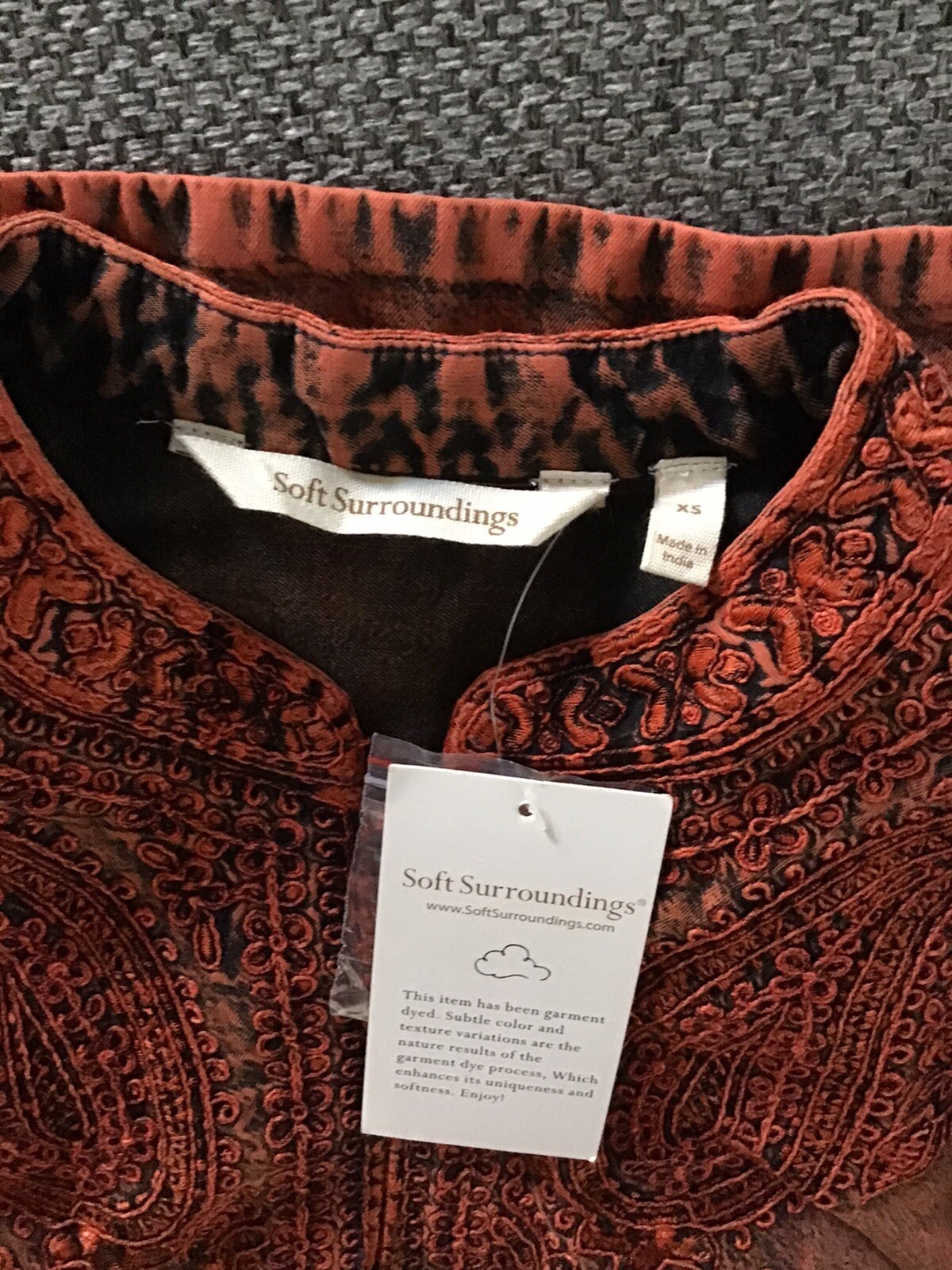 Soft Surroundings XS Button Down Roll  Blouse Bur… - image 3