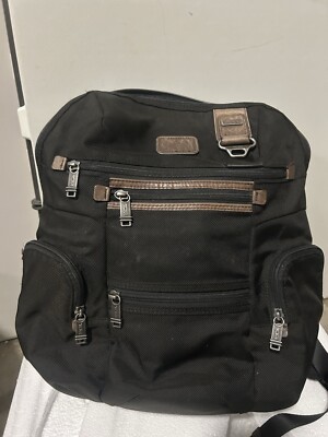 Tumi Alpha T-Pass Backpack Travel Bag Black Nylon Class Computer Business Black 