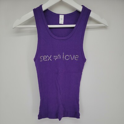 Idee Fixe Sex Does Not Equal Love Purple Tank Top Size M