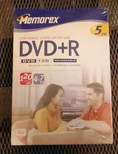 Memorex DVD+R Recordable 120 Minute 4.7GB 5 Pack Sealed In Package