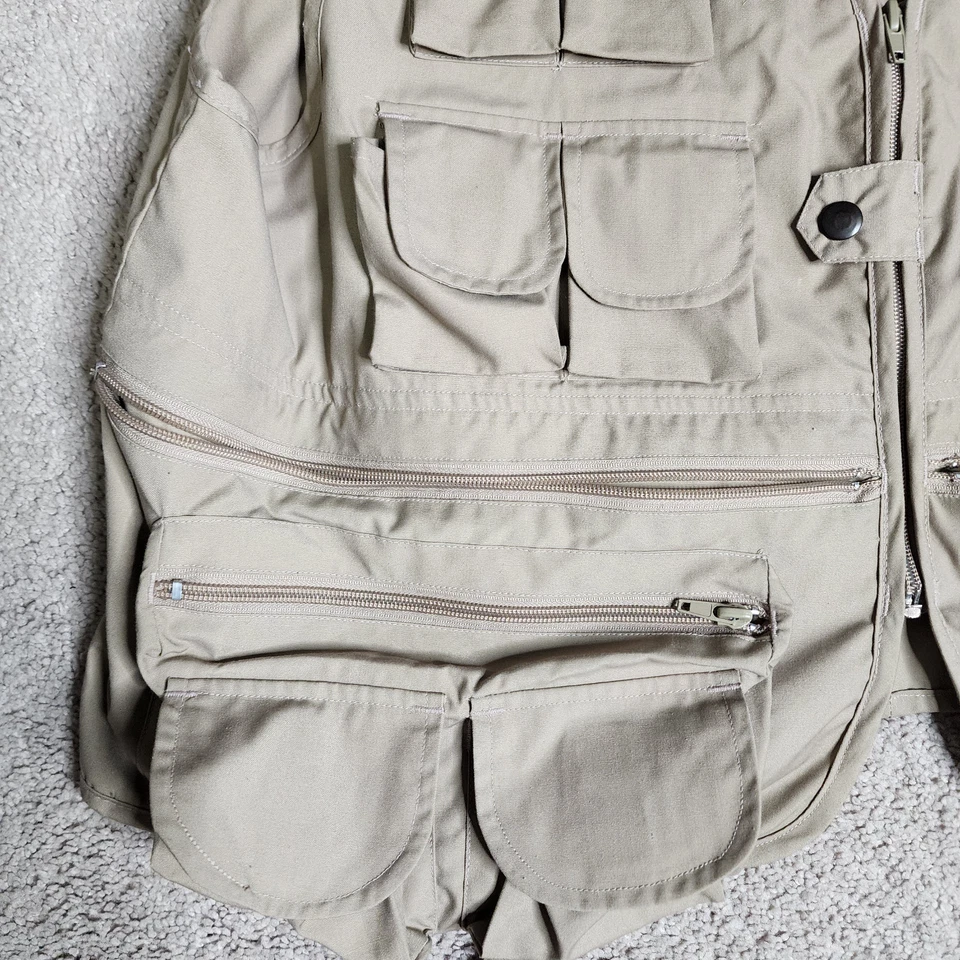 Remington Vest Men XL Hunting Multi-Pocket Fly Fishing Tan Khaki Full Zip - Image 2 of 4