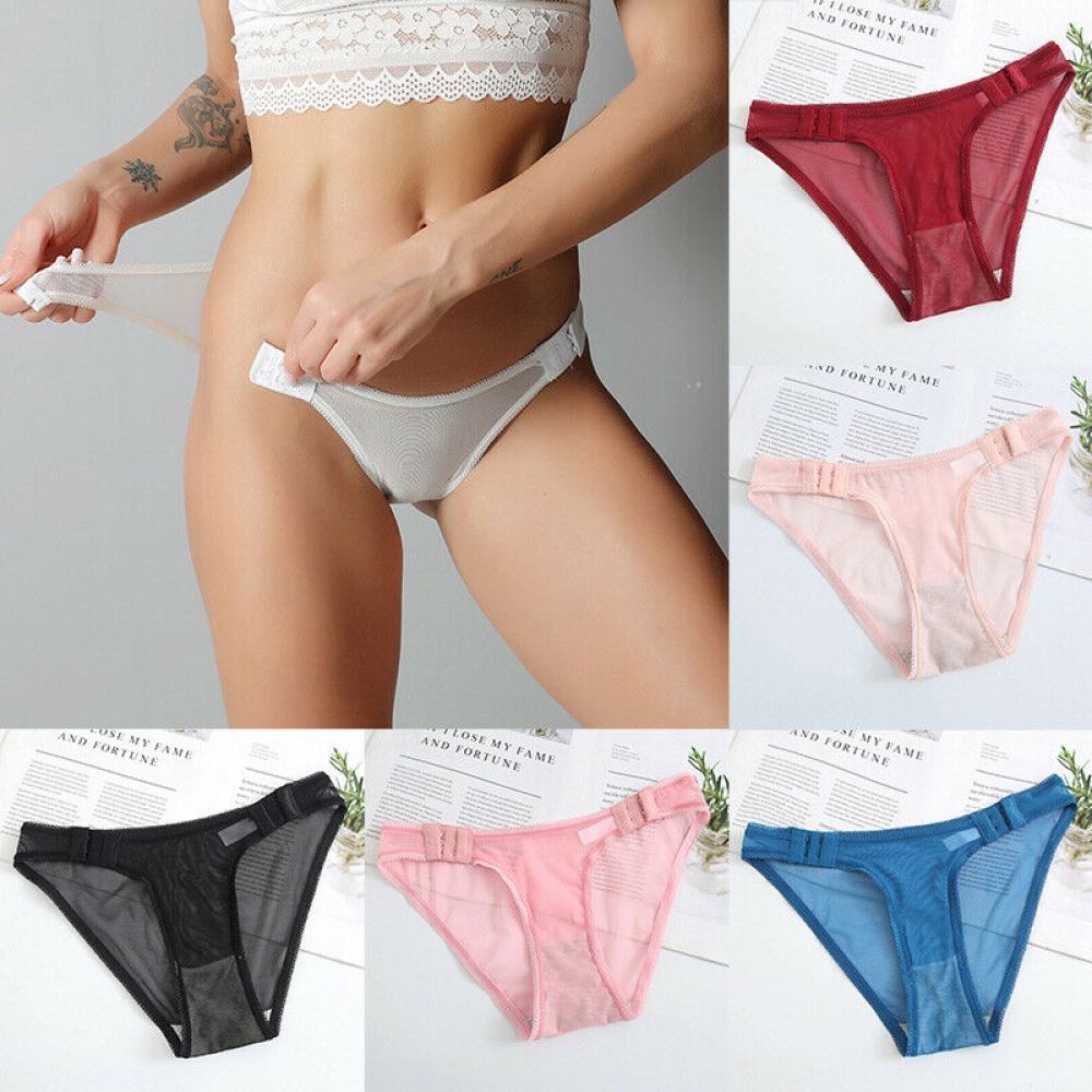 Women Low Waist Thong Panties Lingerie Ladies Mesh Brief Knickers Underpants