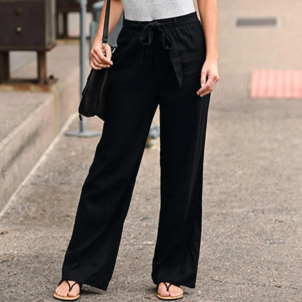 Cotton and linen wide leg pants for women lightweight breathable high waisted Cotton and linen wide leg pants for women lightweight breathable high waisted