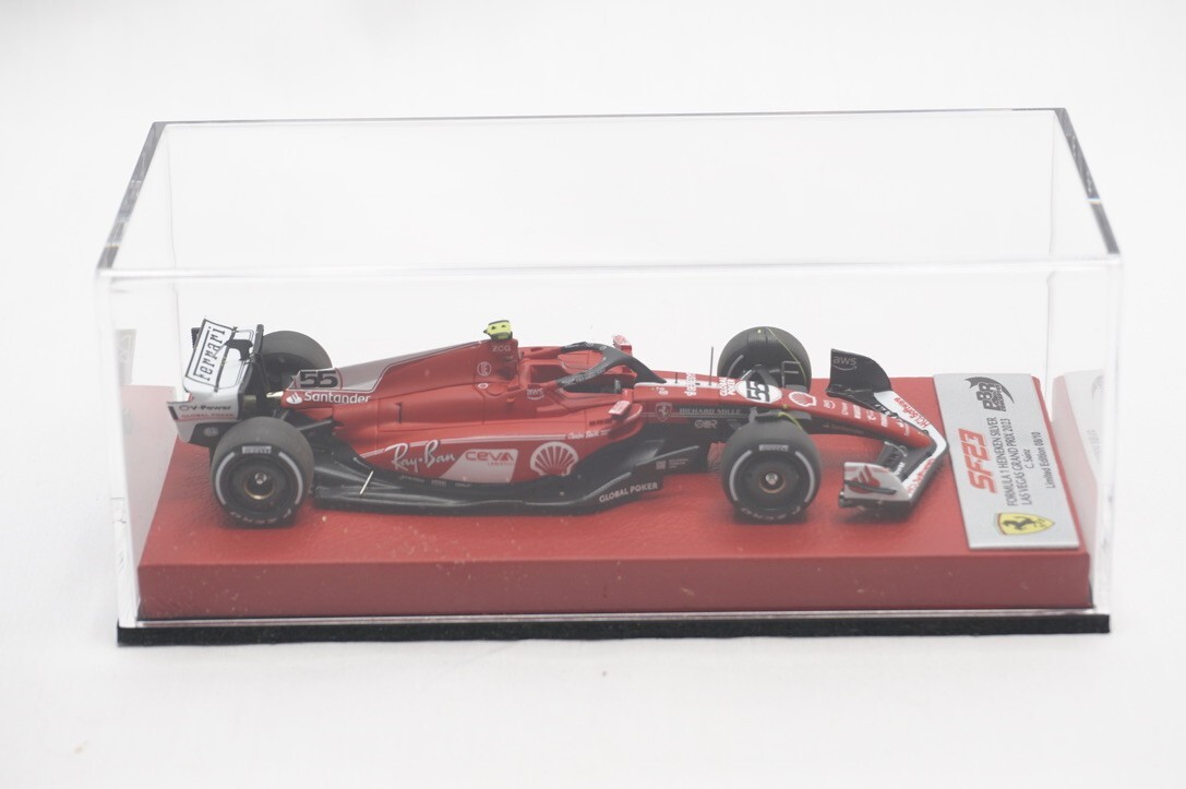 1/43 BBR FERRARI SF23 GP LAS VEGAS 2023 SAINZ RED LEATHER BASE