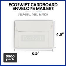 5000 - 6.5x4.5 ECOSWIFT SELF SEAL RIGID SHIPPING FLATS CARDBOARD ENVELOPE MAILER