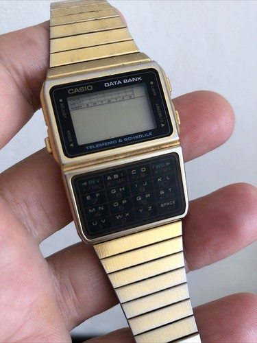 Rare CASIO DBC-610G DATA BANK 50 GOLD MODULE 676 CALCULATOR WATCH | eBay