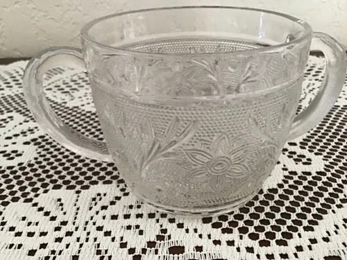 Vintage Anchor Hocking Sandwich Glass Sugar Bowl