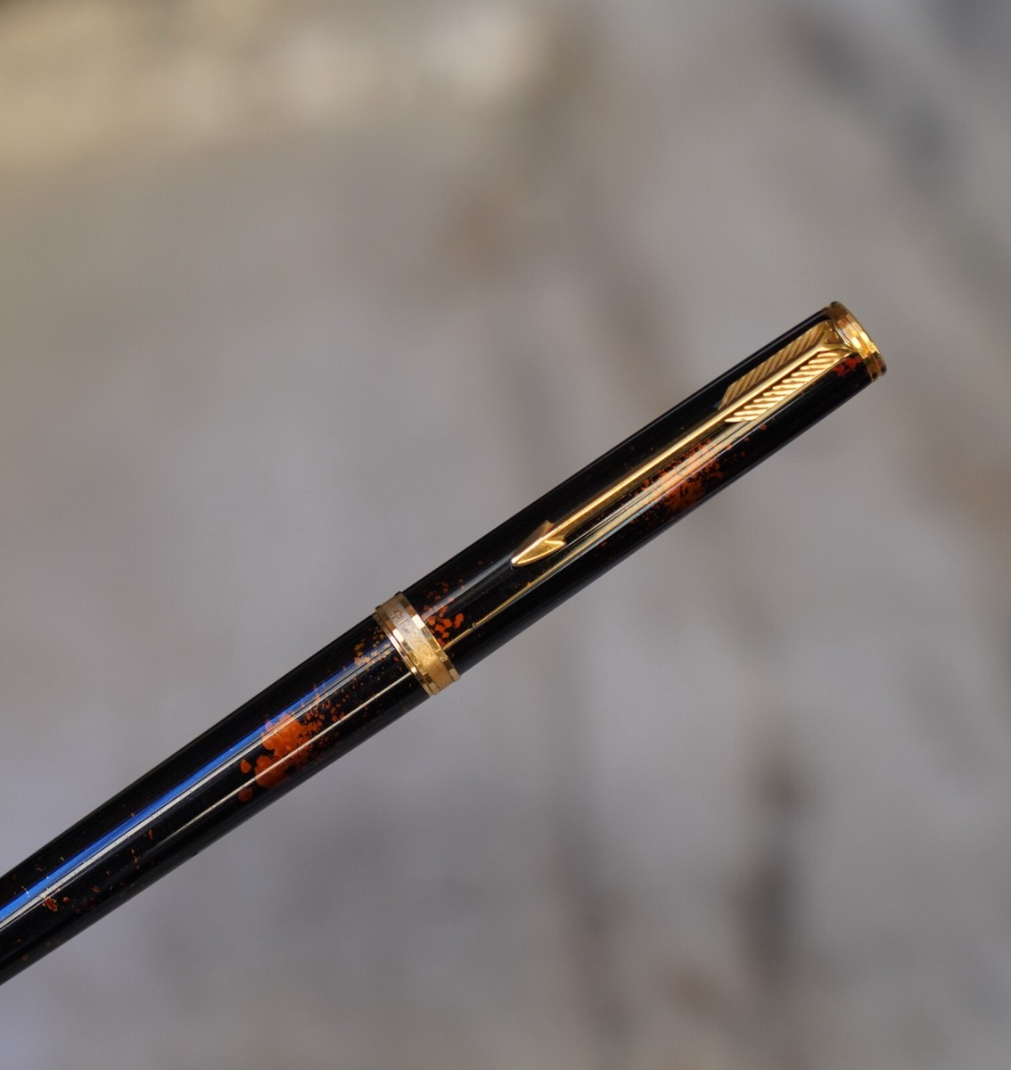 Stylo Plume Parker Premier - Laque Brune Gold Dust - Plume En Or Massif 18 Carats - Occasion