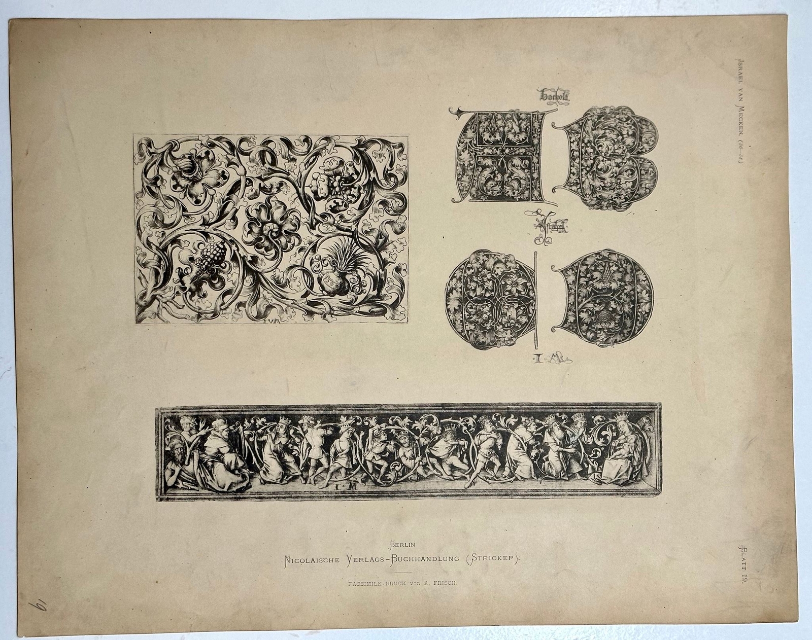 19th Century Decorative Art Ornament Lithograph Portfolio Print Germany