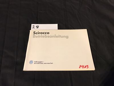 Betriebsanleitung VW Scirocco 1986 Bedienungsanleitung Handbuch