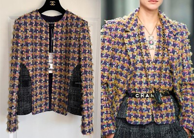 NWT $7450 CHANEL 22A PURPLE MULTICOLOR TWEED RUNWAY JACKET 36 | eBay
