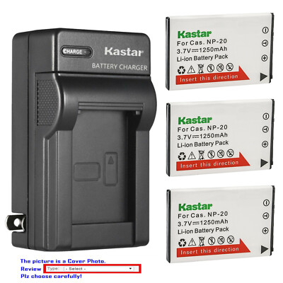 Kastar Battery Wall Charger for Casio NP-20 BC-11L & Casio Exilim EX-S880 EX-Z6