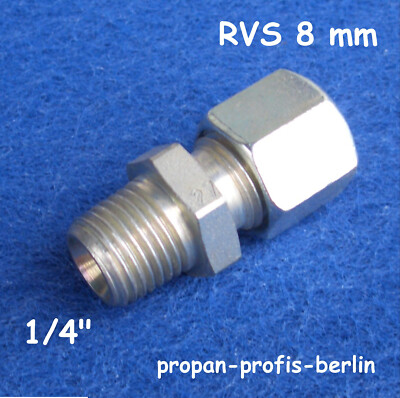 Schneidringverschraubung GE 1/4''R x 8 mm Ermeto für Gasrohr (Rohrverschraubung)