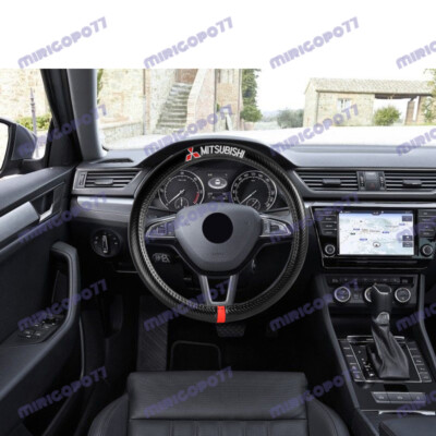 15'' Diameter Car Steering Wheel Cover Carbon Fiber Style Look For MITSUBISHI X1