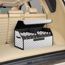 car organizers and storage for SUV,trunk organizer for sedan, leather foldabl...